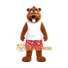 Happy Lightweight Beaver Mascot Costume Happy Lightweight Beaver Mascot Costume