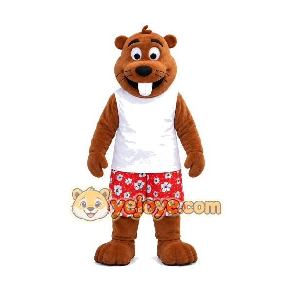 Happy Lightweight Beaver Mascot Costume