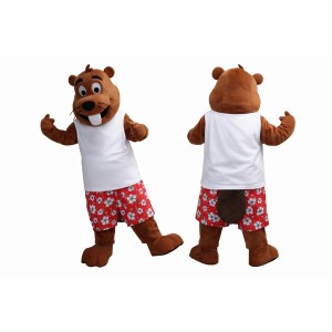 Happy Lightweight Beaver Mascot Costume