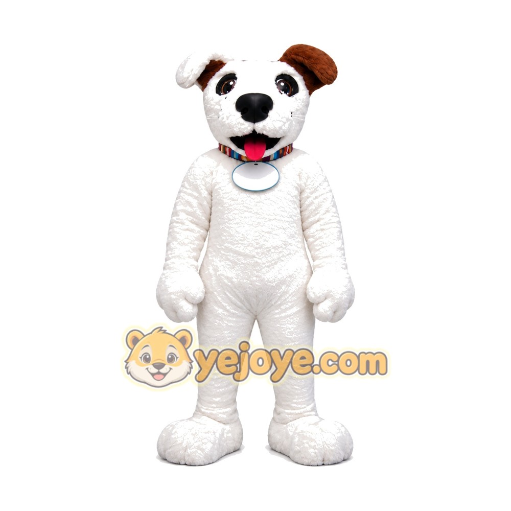 Cute White Dog Mascot Costume