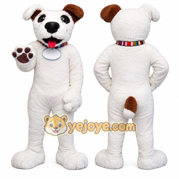 Cute White Dog Mascot Costume