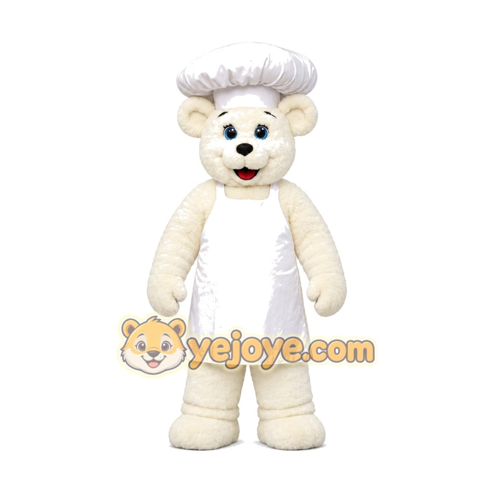 Chef Polar Bear Mascot Costume Chef Polar Bear Mascot Costume