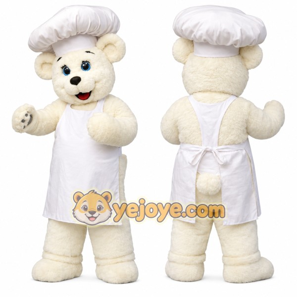 Chef Polar Bear Mascot Costume