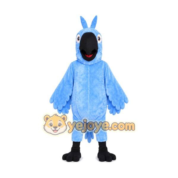 Happy Blue Parrot Mascot Costume Happy Blue Parrot Mascot Costume