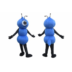 Happy Blue Ant Mascot Costume