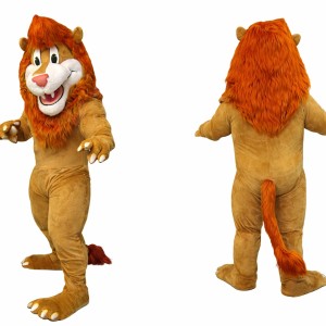 Happy Red Hair Lion Mascot Costume