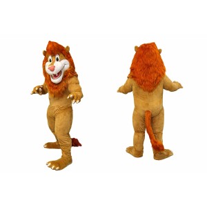 Happy Red Hair Lion Mascot Costume
