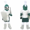 Silver & Green Knight Mascot Costume For Adult