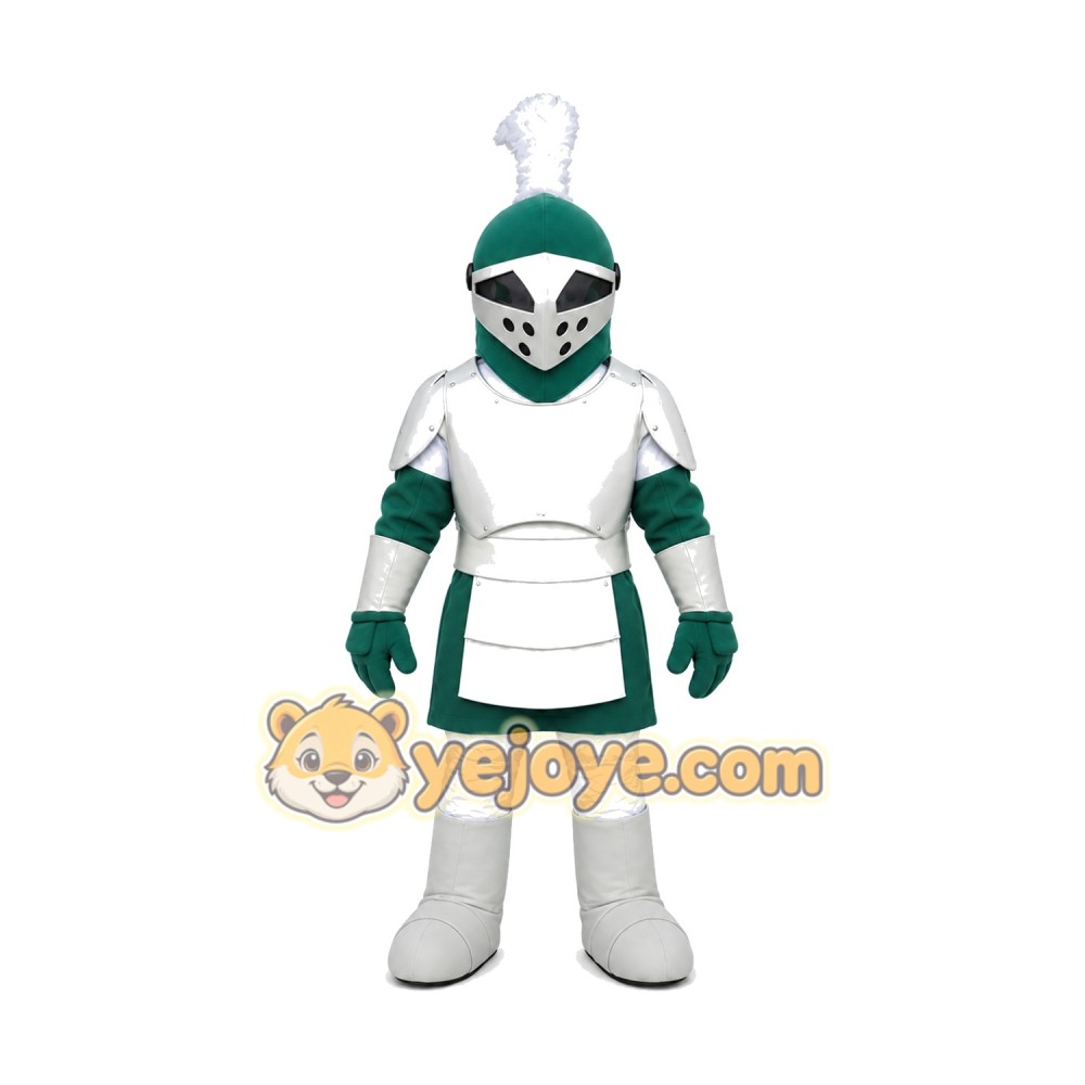 Silver & Green Knight Mascot Costume For Adult Silver & Green Knight Mascot Costume For Adult