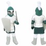 Silver & Green Knight Mascot Costume For Adult
