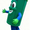 Green Eco-Friendly Trash Can Mascot Costume – Essential for Promoting Environmental Awareness