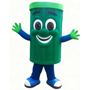Green Eco-Friendly Trash Can Mascot Costume – Essential for Promoting Environmental Awareness