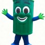Green Eco-Friendly Trash Can Mascot Costume – Essential for Promoting Environmental Awareness