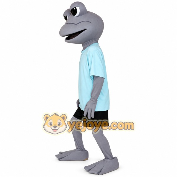 The gray frog Mascot costume color is customizable