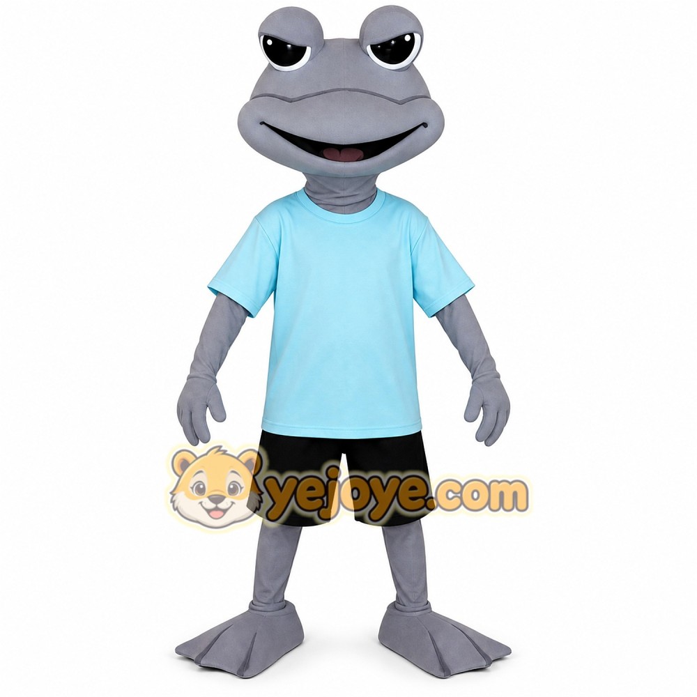 The gray frog Mascot costume color is customizable