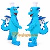 Blue Chef Dragon Cartoon Mascot Costume Blue Chef Dragon Cartoon Mascot Costume