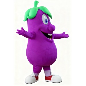 Purple eggplant cartoon Mascot costume