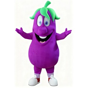 Purple eggplant cartoon Mascot costume