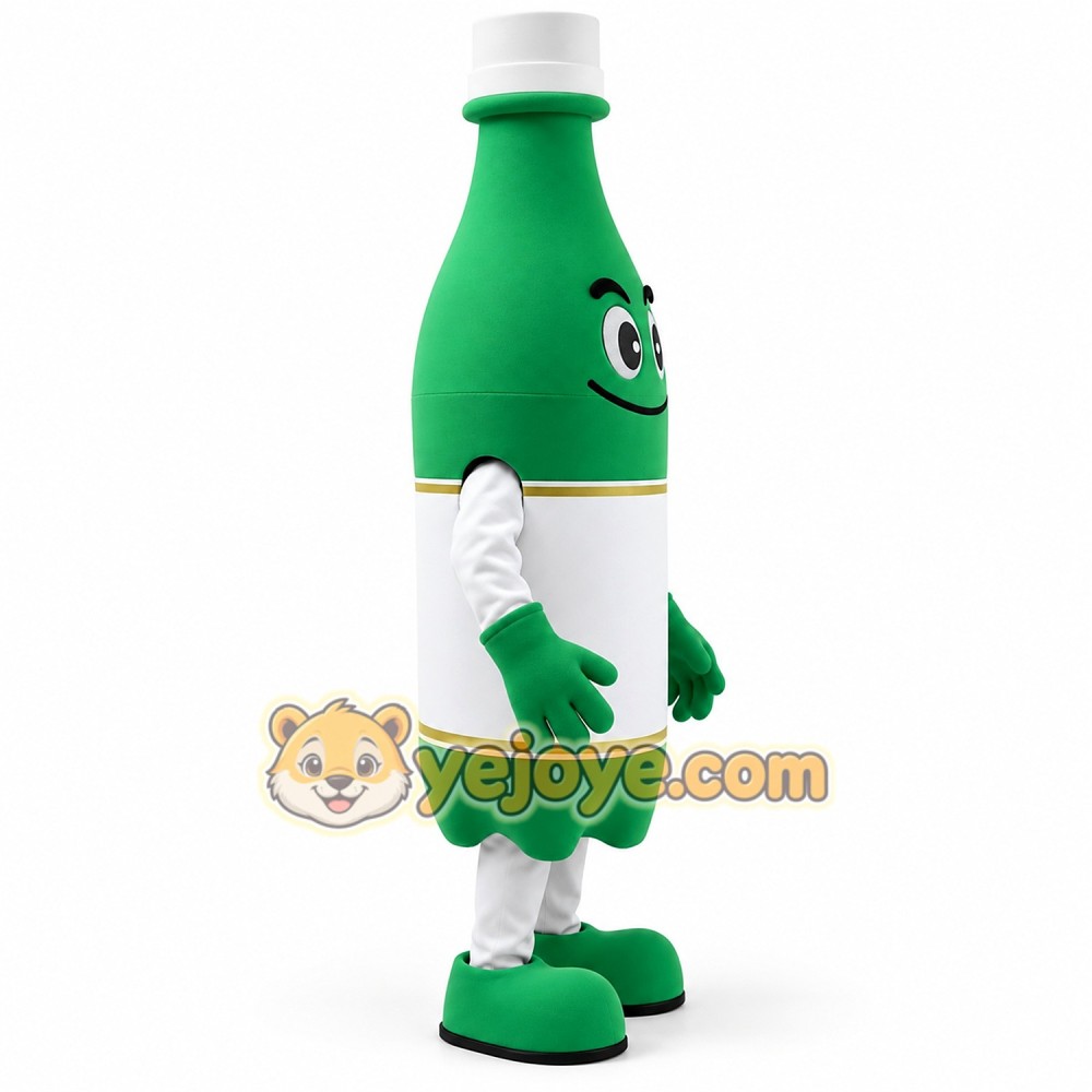 Green Coke Bottle Cartoon Mascot Costume