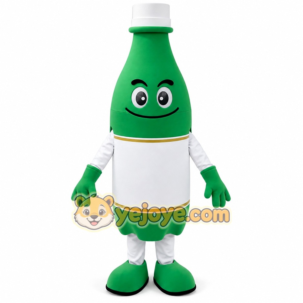 Green Coke Bottle Cartoon Mascot Costume