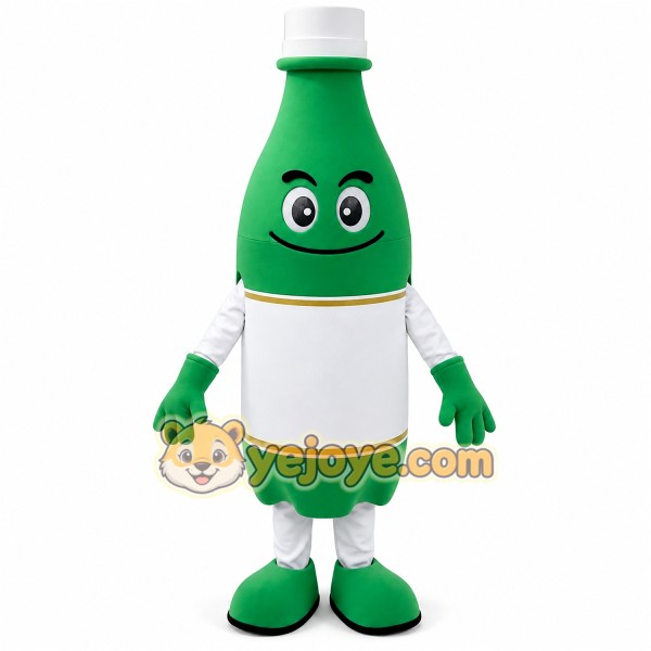 Green Coke Bottle Cartoon Mascot Costume