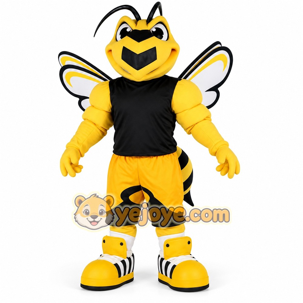 Strong bee Mascot costume Strong bee Mascot costume