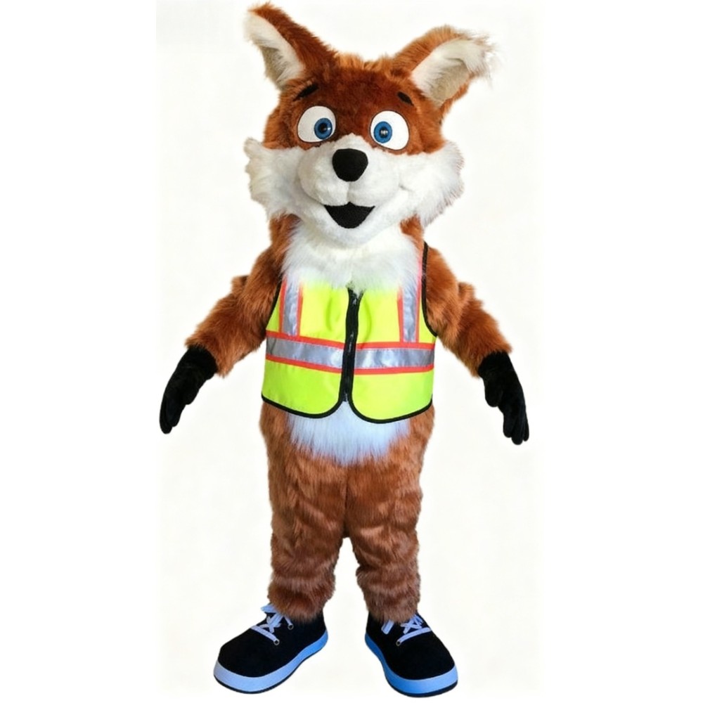 Traffic police fox mascot costume