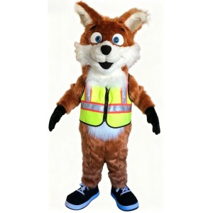 Traffic police fox mascot costume