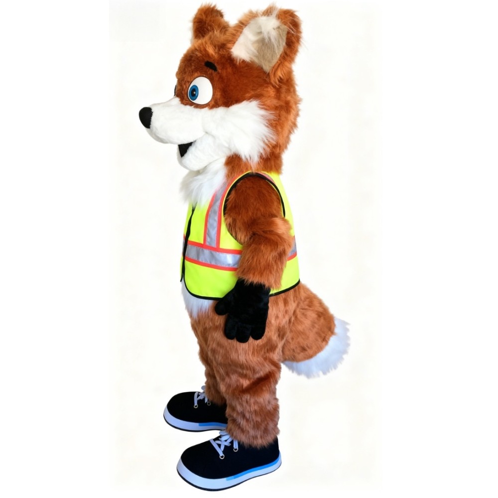 Traffic police fox mascot costume