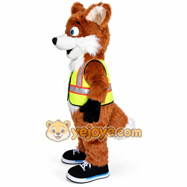 Traffic police fox mascot costume