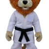 Adorable Karate Lion Cartoon Mascot Costume