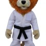 Adorable Karate Lion Cartoon Mascot Costume