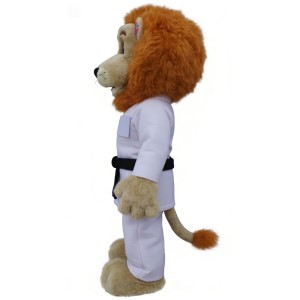 Adorable Karate Lion Cartoon Mascot Costume