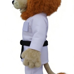 Adorable Karate Lion Cartoon Mascot Costume