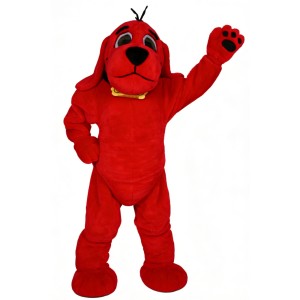 Adorable Red Dog Cartoon Mascot Costume