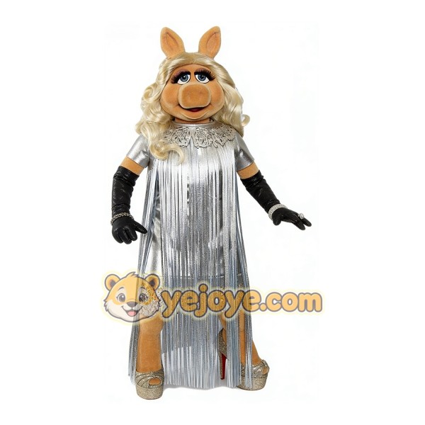Adorable Princess Piggy Cartoon Mascot Costume