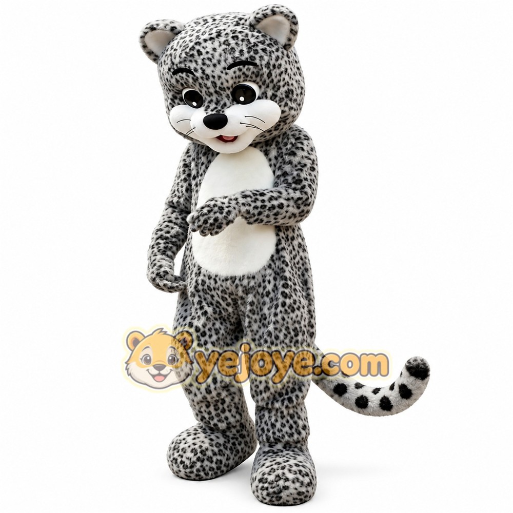 Gray Leopard Mascot costume Gray Leopard Mascot costume
