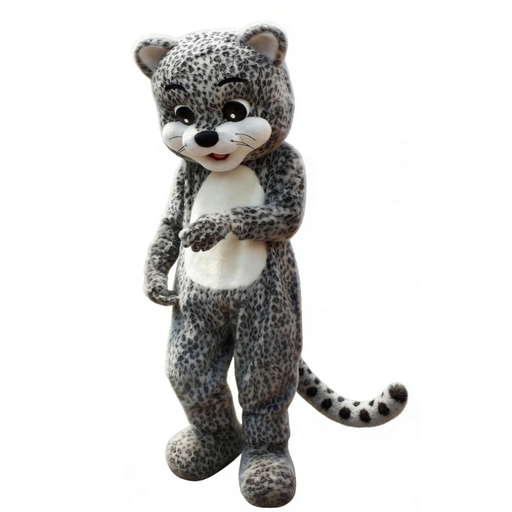 Gray Leopard Mascot costume