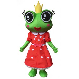 Adorable Frog Princess Cartoon Mascot Costume