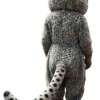 Gray Leopard Mascot costume