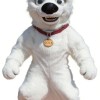 White Dog Cartoon Mascot Costume