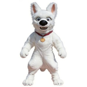 White Dog Cartoon Mascot Costume