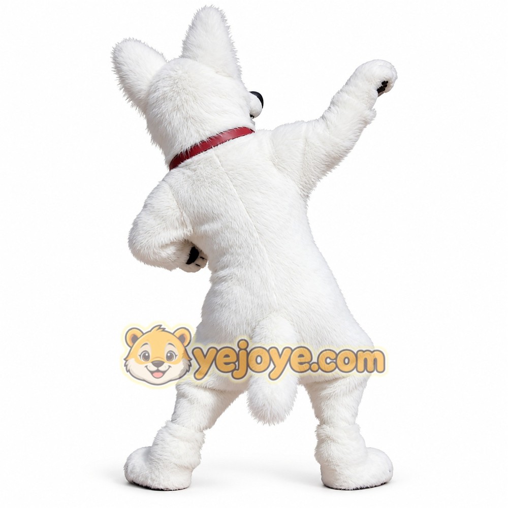 White Dog Cartoon Mascot Costume