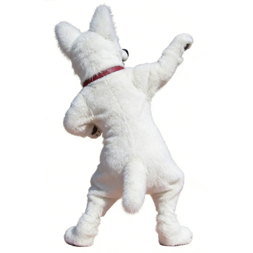 White Dog Cartoon Mascot Costume
