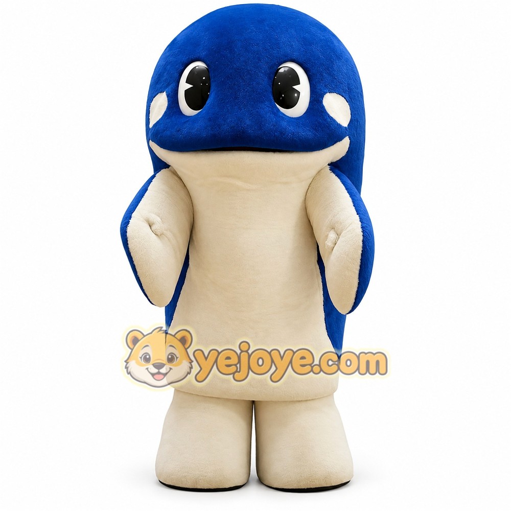 Blue And White Whale Mascot Costume Blue And White Whale Mascot Costume