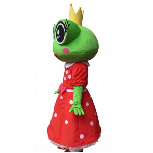 Adorable Frog Princess Cartoon Mascot Costume