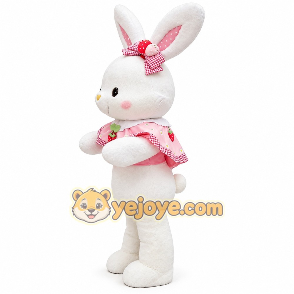 Pink Wearing Bunny Mascot Costume Pink Wearing Bunny Mascot Costume