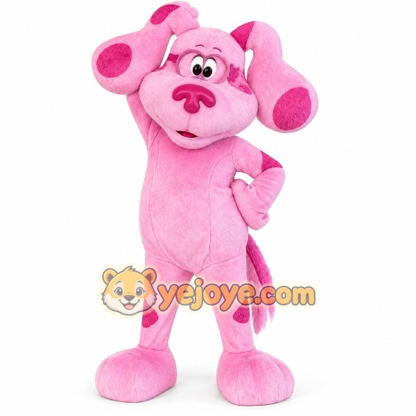 Pink puppy cartoon dog mascot costume
