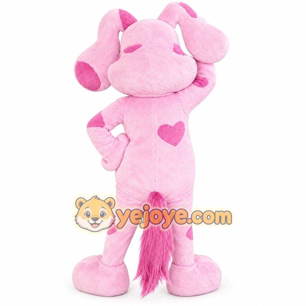 Pink puppy cartoon dog mascot costume