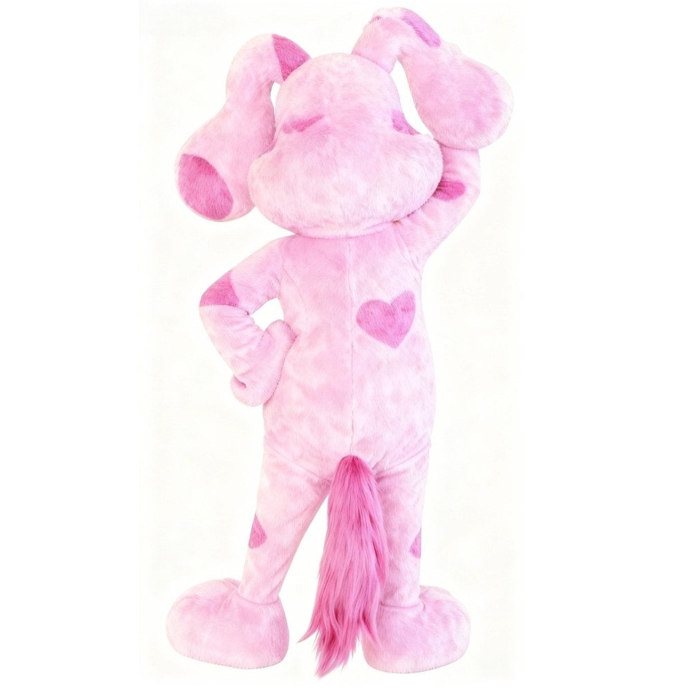 Pink puppy cartoon dog mascot costume